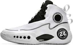 Tênis de basquete masculino para treinamento esportivo, suporte de tornozelo de cano alto e amortecimento antiderrapante