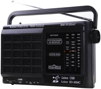 Rádio Portátil Motobras RM-PU32AC 7 Faixas Preto