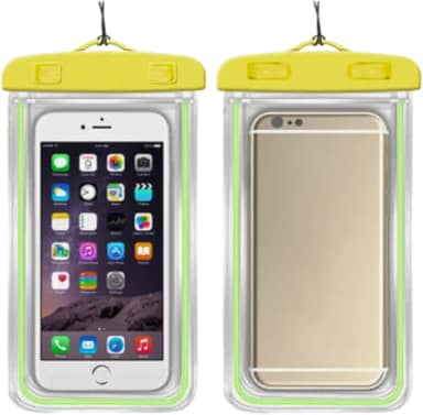 Capa Case para Celular a Prova D'Água Impermeável Transparente Universal Proteção Completa IPX8 Sensível ao Toque Ideal para Praia Trilhas Piscina Viagens (AMARELA)