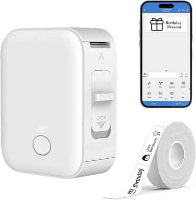 Mini Rotuladora de Etiquetas Adesivas Portátil Bluetooth – Impressora Térmica Sem Fio para Organização e Escritório