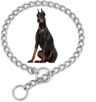 Coleira para cães com estrangulamento prateado, aço inoxidável, corrente de metal, para treinamento, gargantilha para cães, para cães de raça PP, PP, PP, médio, grande, grande, grande, M