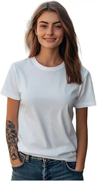 Camiseta Básica Feminina Lisa 100% Algodão Premium Confort