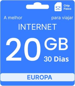 Chip Internacional Europa 20GB - 30 Dias - simfinity
