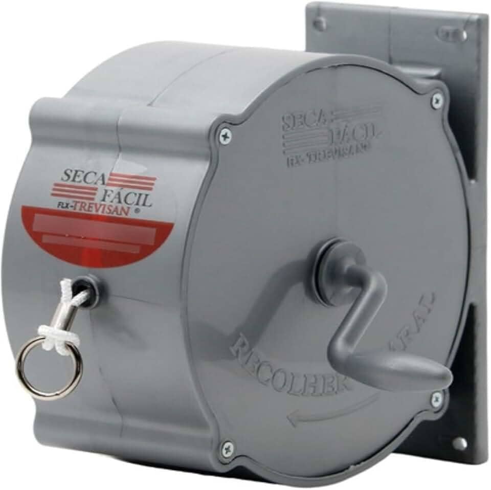 Varal Recolhível Trevisan Retrátil De Parede 30m Grafite Seca Fácil