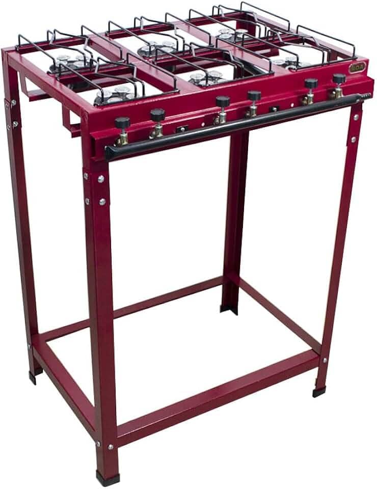 Fogão 6 Bocas Industrial Alta Pressão com Mangueira Roa
