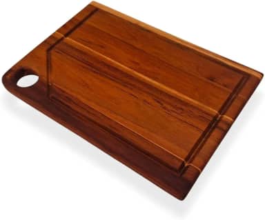 Tabua De Carne Madeira Teca Para Churrasco Cozinha Pequena Leve Corte Legumes Peixes Decorativa