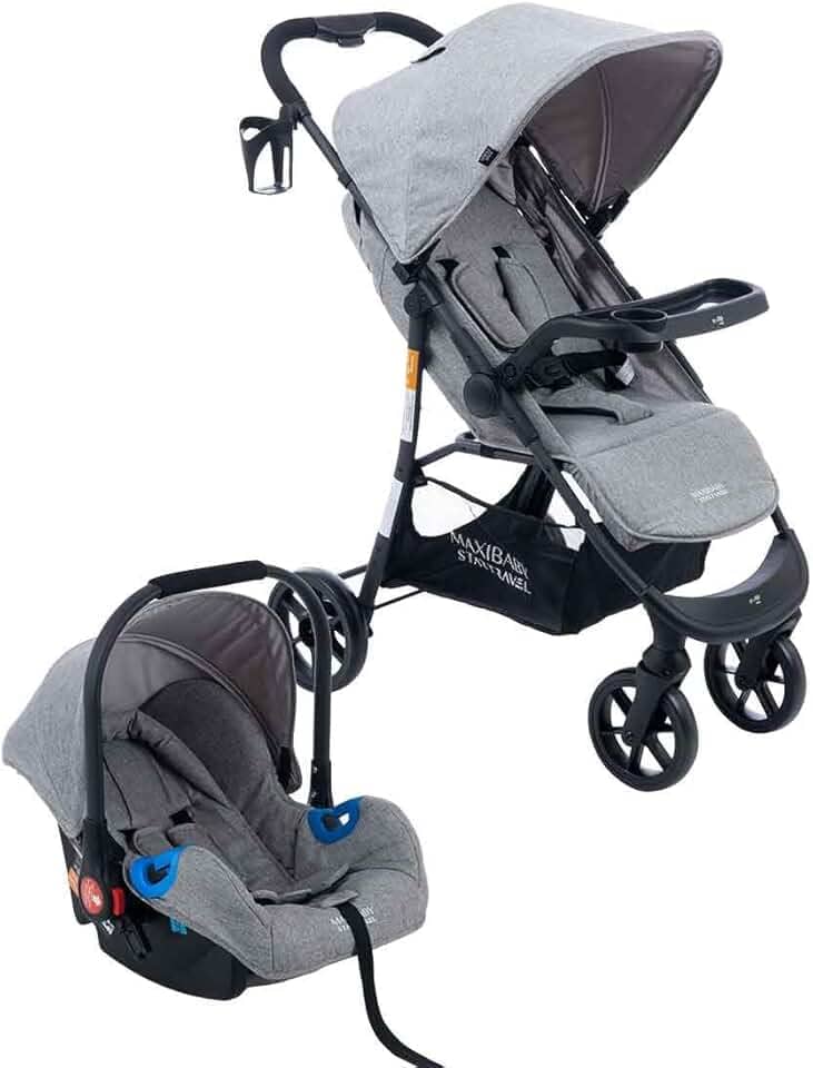 Carrinho de Bebê Com Bebê Conforto Startravel - Maxi Baby (Cinza)