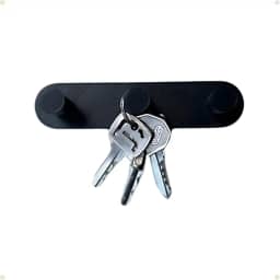 Porta Chaves Minimalista 3 ou 5 Chaves Plástico Chaveiro Casa Apartamento Parede Ambiente Prático (3 Chaves, Preto)