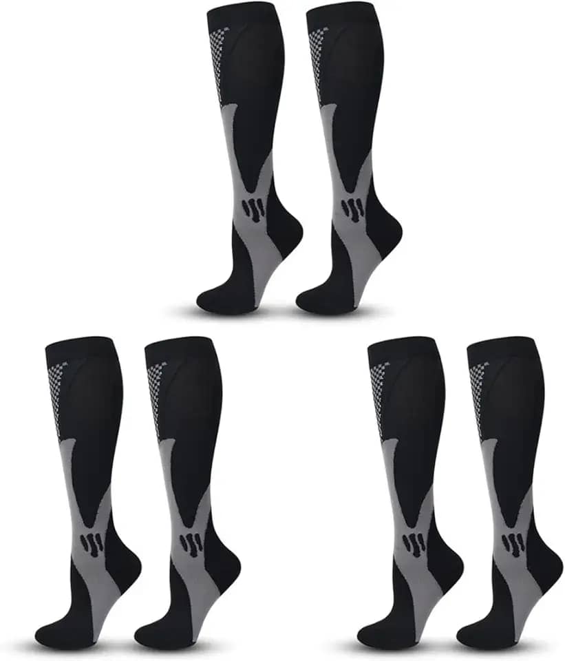 J COLOUR Meia de Compressão Cano Longo Melhor para, Academia,Corrida,Varizes,Caminhada,Ciclismo