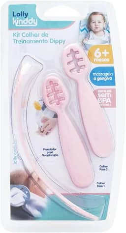 Lolly Kit Colher Treinamento Dippy Rosa