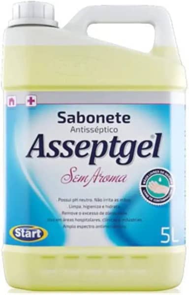 Sabonete Líquido Antisseptico Asseptgel 5 Litros Sem Aroma