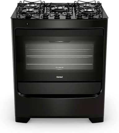 Fogão 5 bocas Consul mesa de vidro preto - CFS5VBE Bivolt