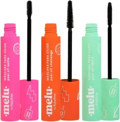 Kit com 03 Máscaras de Cílios Peel Off Tipo Melu Para Ruby Rose, PRETA, Like It + Challenge + Selfie