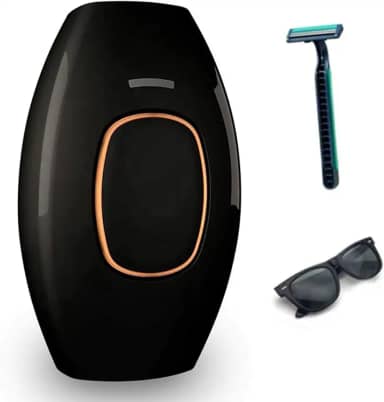 Removedor Pêlos Laser Com Luz Pulsada Permanente Indolor，Dispositivo De Depilação Caseiro, Adequado Para Todo O Corpo, Adequado Para Homens E Mulheres (Preto)