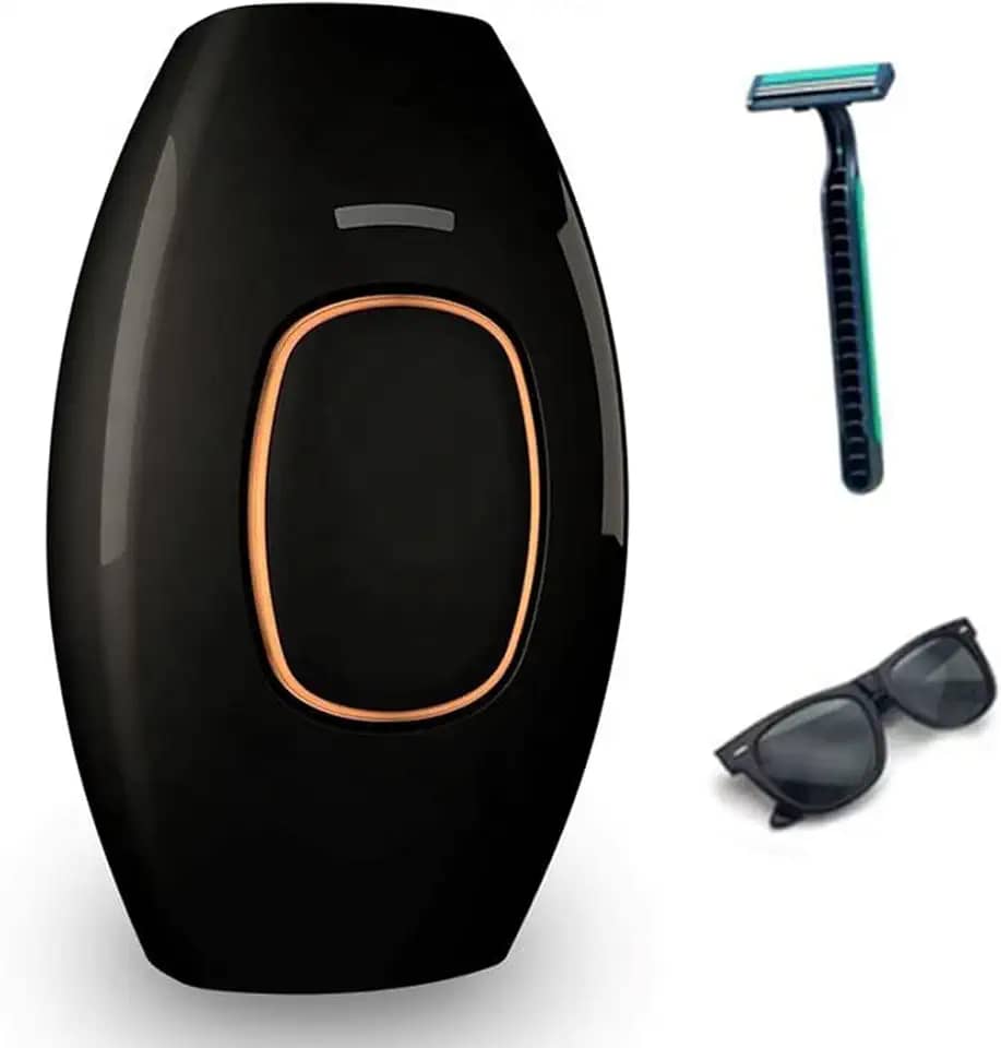 Removedor Pêlos Laser Com Luz Pulsada Permanente Indolor，Dispositivo De Depilação Caseiro, Adequado Para Todo O Corpo, Adequado Para Homens E Mulheres (Preto)
