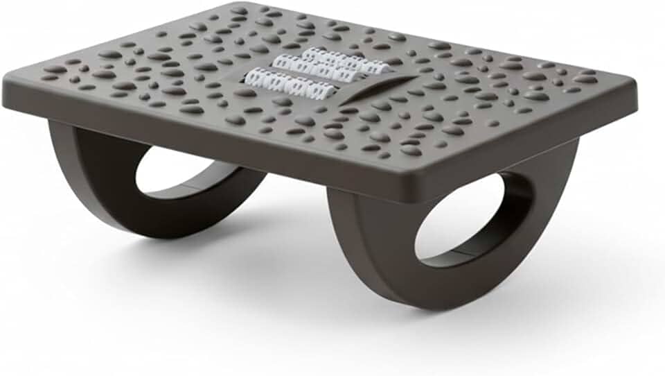 Gshield Apoio Descanso Ergonômico Office Armor para os Pés com Movimento Balanço 180° e Massageador Texturizado, Preto