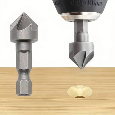 3 peças 1/2 haste hexagonal broca escareada com cinco lâminas 12,5 mm abridor de furo para carpintaria conjunto de brocas de rebarbação