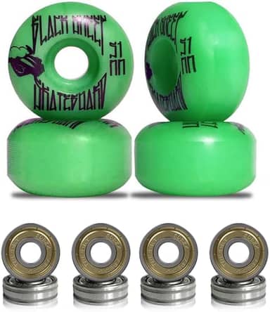 Roda para Skate Black Sheep 51mm Verde Dureza 90a com Rolamentos ABEC-5
