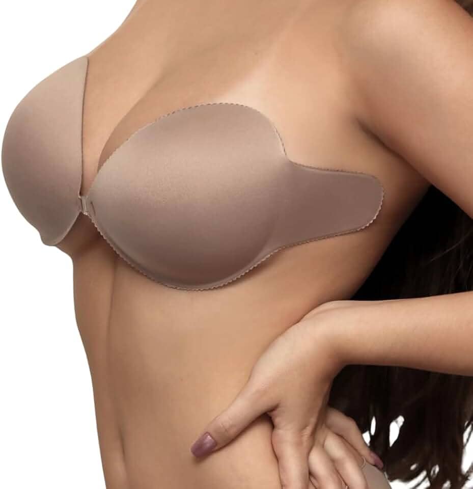 Sutiã Adesivo InvisionLov Plus com Abas Laterais Reutilizável do 44 ao 52 nas Cores Bege Preto Chocolate