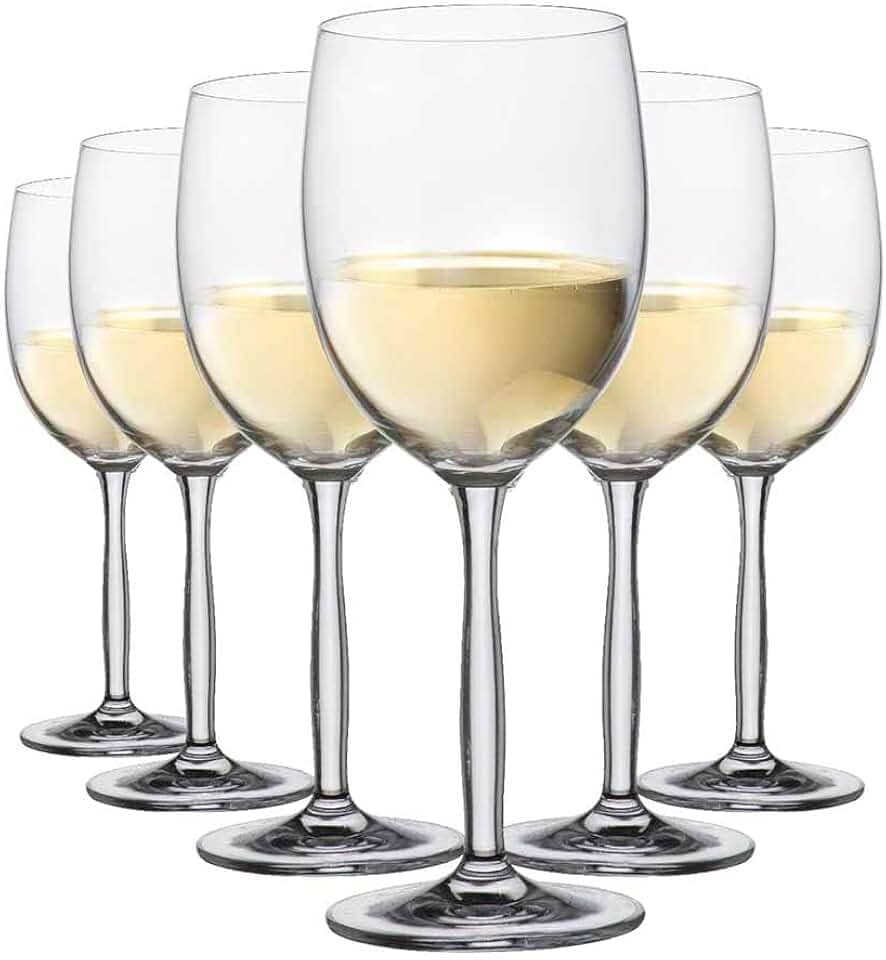 Ruvolo, Taça de Vinho Ritz de Cristal, Taça para Vinho Branco 6 Pcs, 335ml