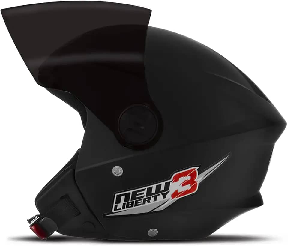 CAPACETE ABERTO PRO TORK NEW LIBERTY 3 SOLID PRETO FOSCO TAM. 56 VIS. FUMÊ