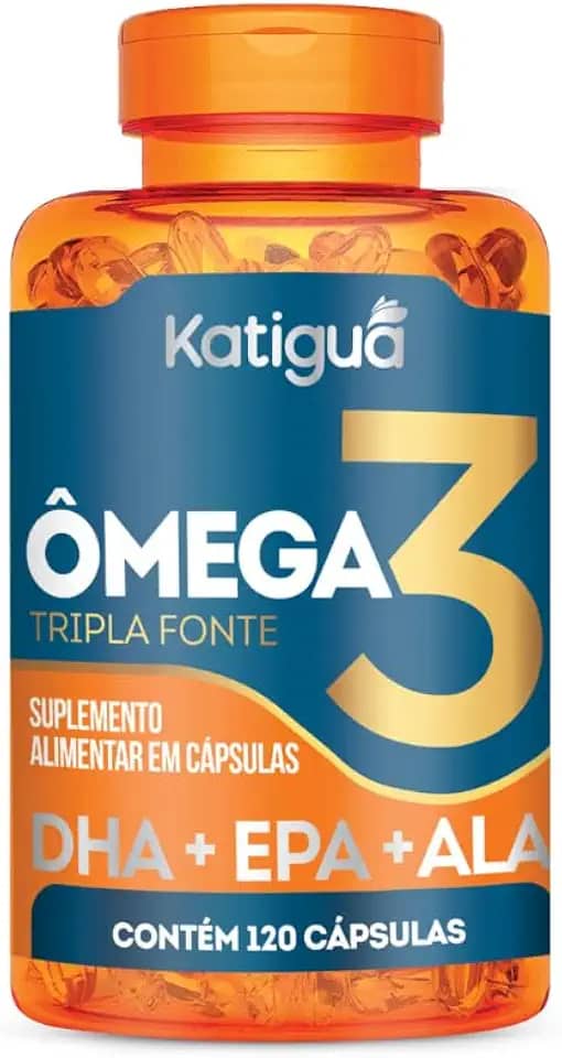 KATIGUÁ Ômega 3 Tripla Fonte Dha + Epa + Ala 1000Mg Katiguá 120 Cápsulas Soft Gel • 60 Doses Laranja