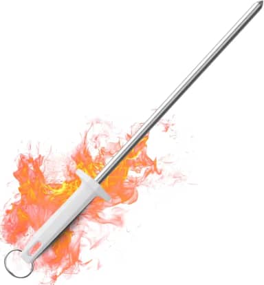 Chaira 10' Amolador de Facas Profissional — Ideal para Cozinha, Açougue, Chef, Aço Carbono, Cabo Ergonômico