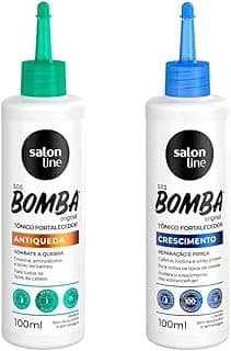 Salon Line, SOS Bomba Original, Kit Tônicos Crescimento Acelerado + Antiqueda, Produtos Não Veganos - Para Todos os Tipos de Cabelos, 100 ml