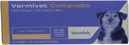 BIOVET Vermífugo Biovet Vermivet Composto 600Mg - 4 Comprimidos