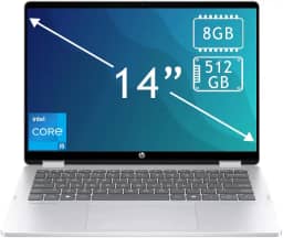 HP Notebook OmniBook 5 Flip 2 em 1, tela sensível ao toque 2K de 14 polegadas, Intel Core 5 120U, 8 GB de RAM, SSD de 512 GB, placa de vídeo Intel, teclado retroiluminado, Windows 11 Home, Glacier