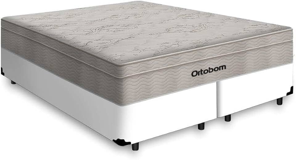 Cama Box + Colchão de Molas Ensacadas - AirTech SpringPocket - Ortobom (BRANCO, Queen)