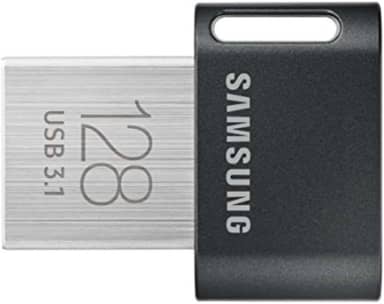 SAMSUNG Unidade flash USB FIT Plus 3.1, 128 GB, 400 MB/s, conecte e permaneça, expansão de armazenamento para laptop, tablet, Smart TV, sistema de áudio de carro, console de jogos, MUF-128AB/AM, cinza