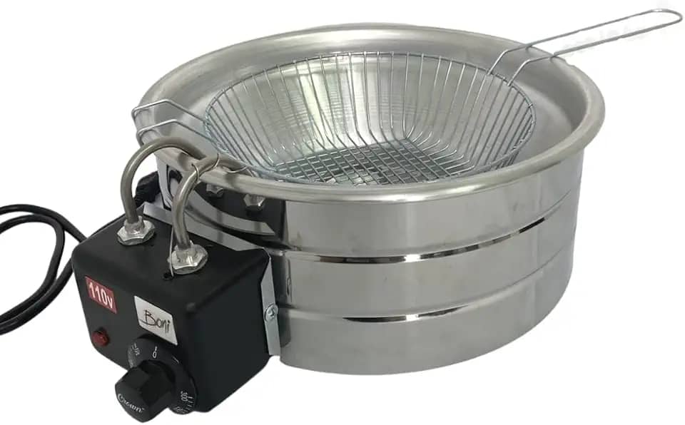 Fritadeira Elétrica Inox Redonda Tacho 5 Litros BONI 220 V