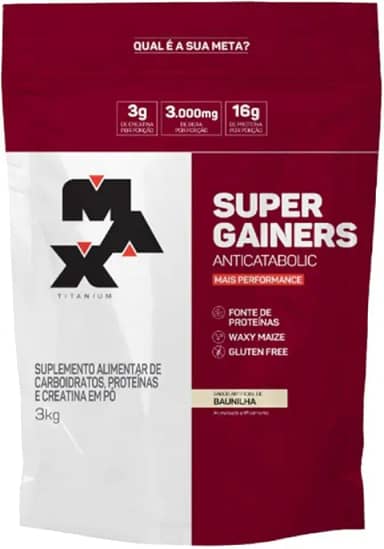 Max Titanium Super Gainers (3Kg) - Sabor Baunilha