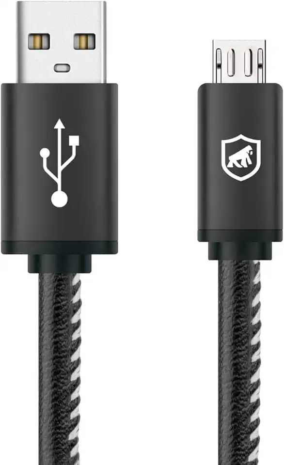 Cabo Turbo Militar Original Carregamento Extremamente Rápido, USB para Micro USB V8, Qualcomm 3.0, Nylon Trançado, Comprimento 1,5m - Gshield- Comprimento 1,5M - Gshield