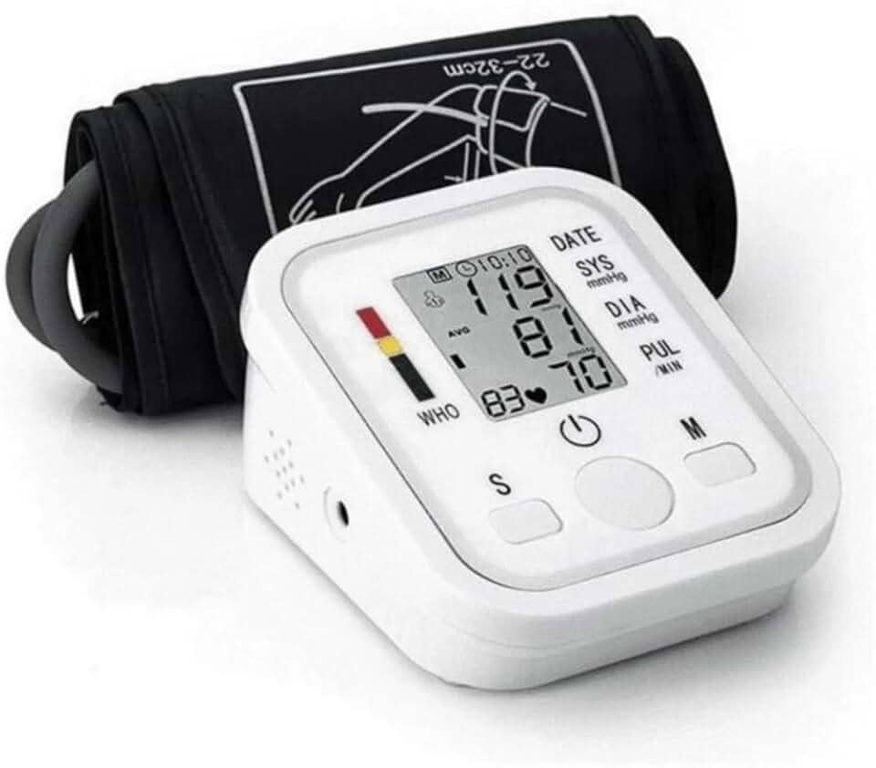 Medidor de Pressão Arterial Digital Automático de Braço Aparelho Portátil Detecta Hipertensão, Arritmia, e Batimentos Irregulares, Monitor Inteligente com Tela LCD Grande, Memória para Leituras