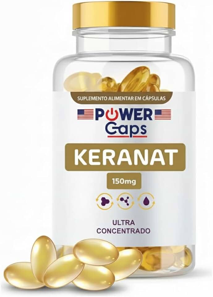 Keranat Suplemento para Crescimento Capilar, 150mg, Cápsulas Softgel, Combate Queda de Cabelo, Fortalecimento Capilar (60 Cápsulas)