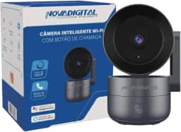 Câmera Inteligente Wifi NovaDigital 360 4MP Hd Smart Com Botão De Chamada CS-Call ONVIF Tuya Smart Life Compatível com Alexa e Google Cinza