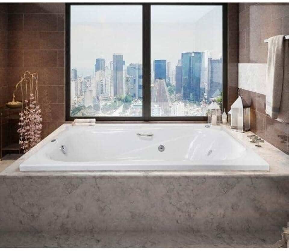 Banheira Hidromassagem Dupla Ouro Fino Cristal 170cmx110cmx40cm 220V Branco