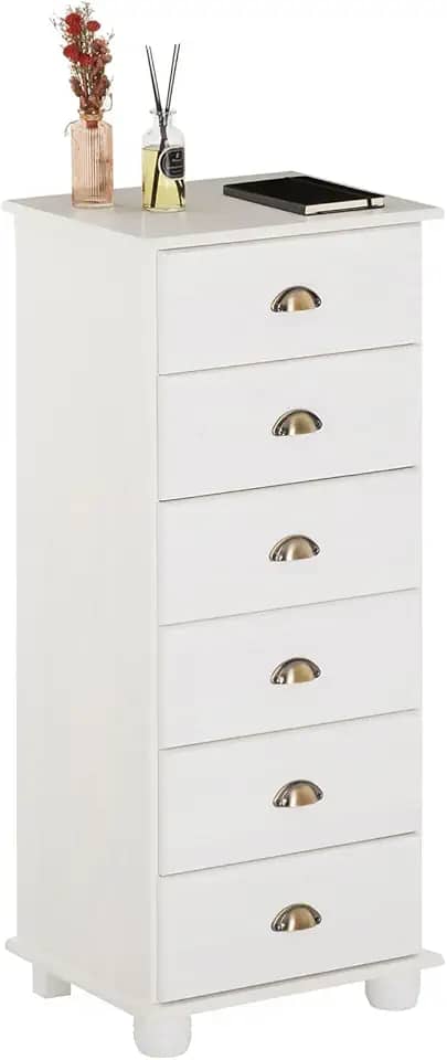 IDIMEX Cômoda Madeira Maciça 6 Gavetas Colmar (Branco)
