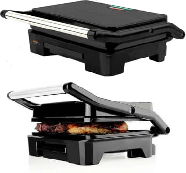 Grill Elétrico Mallory ChefPro com 900W,Antiaderente, Placas Ajustáveis, Coletor de Gordura Integrado, Alça Fria – 127V