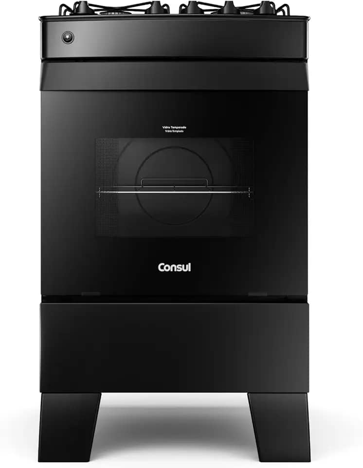 Consul Fogão 4 bocas Preto Consul com mesa de vidro - CFO4VCE Bivolt