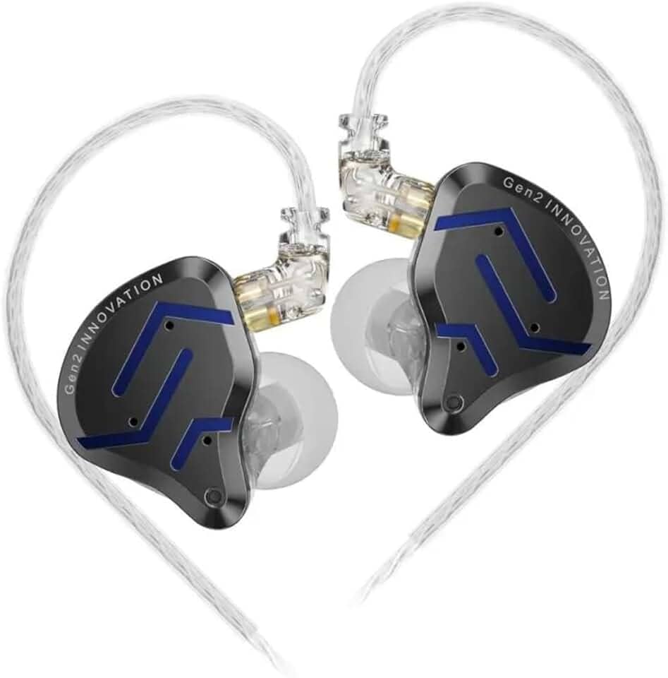 Fone de Ouvido KZ ZSN PRO 2 Intra-Auricular, Híbrido de Alta Definição, Driver Dinâmico Super-Linear e Armadura Balanceada, Isolamento de Ruído – Músicos e Gamers AlverSun (PRETO ACINZENTADO)