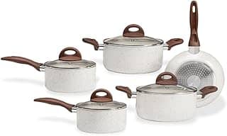 Brinox - Jogo de Panelas Antiaderente Ceramic Life 5 Peças com Fundo de Indução - Vanilla