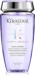 Kérastase Shampoo Blond Absolu Bain Lumière, Cabelos loiros, descoloridos, Hidratação, restauração, Ácido Hialurônico, Flor de Edelweiss, 250 ml