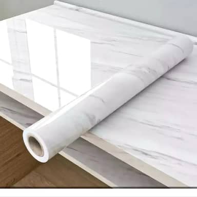 Papel de Parede Adesivo Mármore Branco 3m x 60cm – Vinílico Autocolante para Paredes e Móveis, Fácil Aplicação e Limpeza