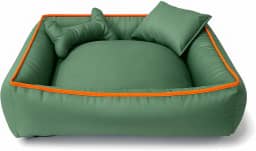 Cama Pet Média para Cachorro, Lavável, 60x60 cm, para Animais até 15kg, Muito Confortavel (Verde)