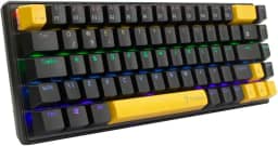 Teclado Mecânico Gamer 60% Computador Rgb Hot Swap Usb Pc Português Brasil (Amarelo)