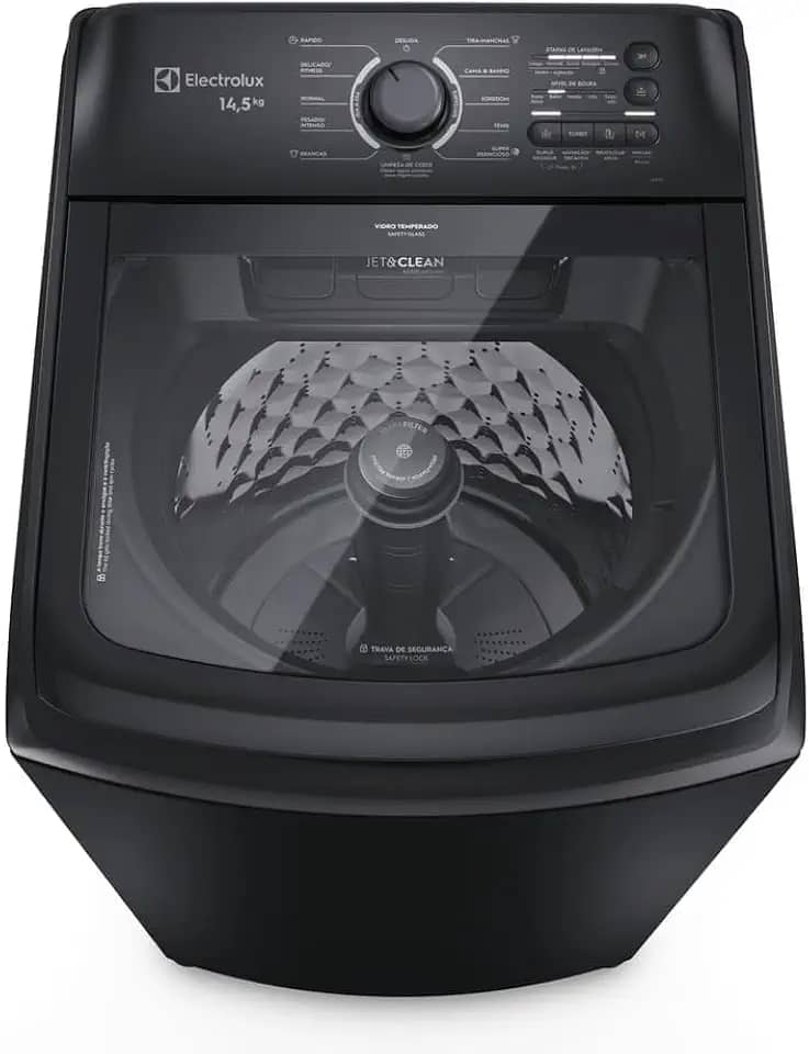 Electrolux Máquina de Lavar Electrolux 14,5kg Preta Efficient Cesto Inox, Jet&Clean e Filtro Fiapos (LEP15) 127V