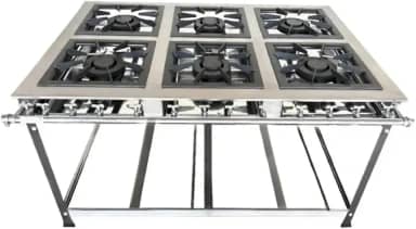 Fogão Industrial 6 Bocas Duplas 30x30 P5 em Aço Inox